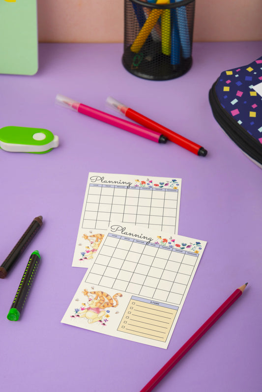 Planning enfant Winnie l’Ourson – Organiseur hebdomadaire Tigrou et Winnie