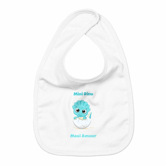 Bavoir Mini dino - face_blanc