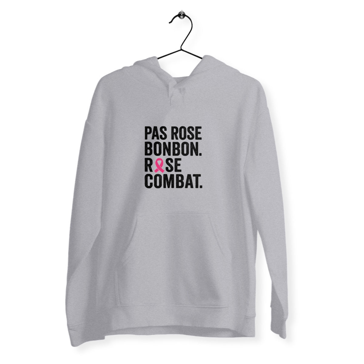 Sweat femme Rose combat - face_gris