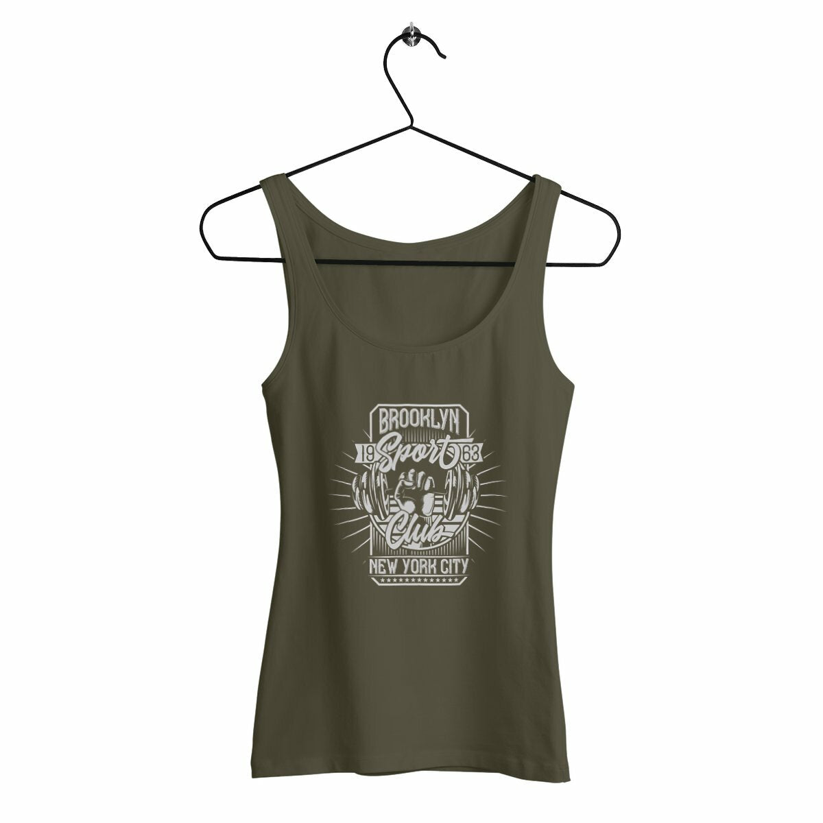Débardeur femme Brooklyn Club NYC - face_kaki