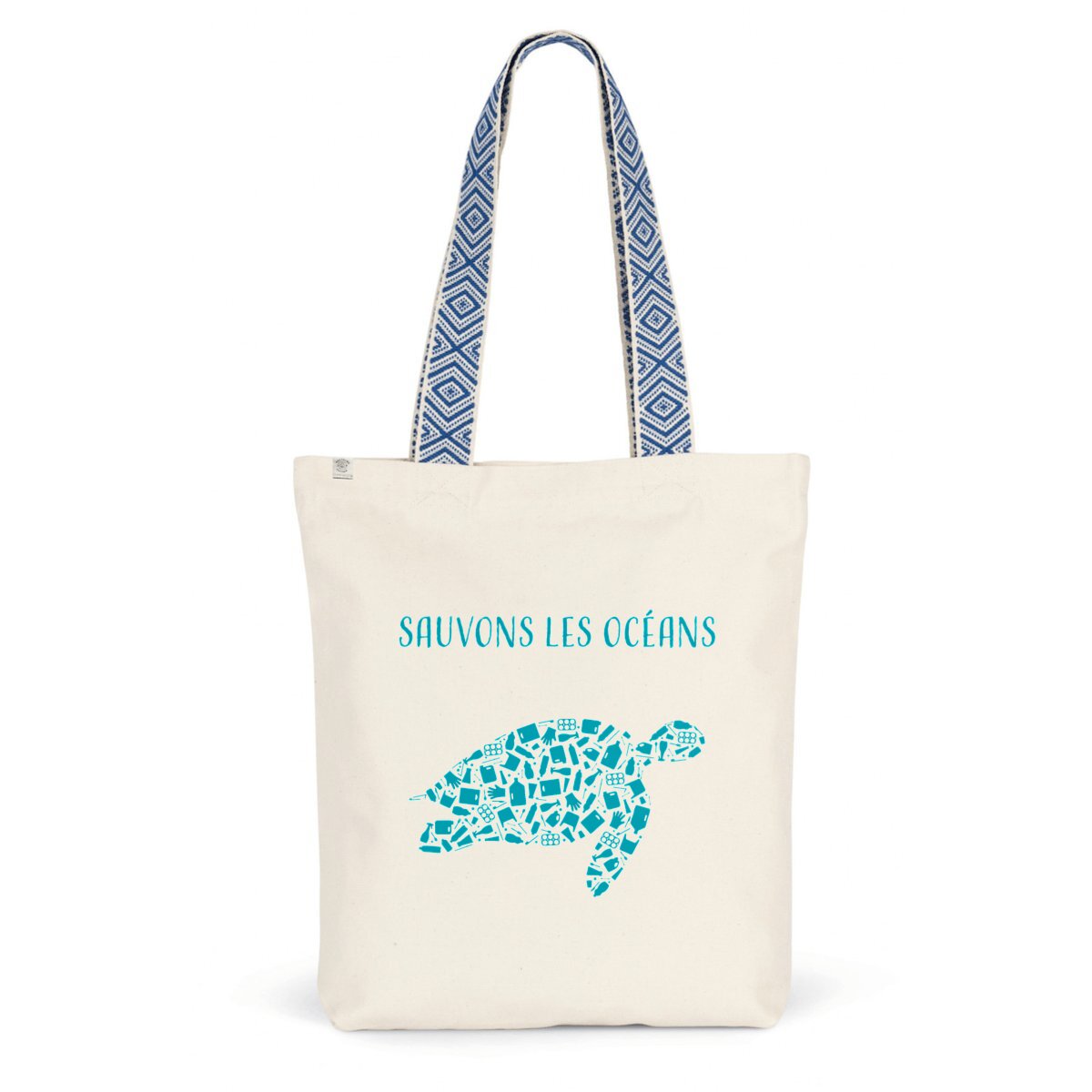 Sac coton ethnique sauvons les océans tortue