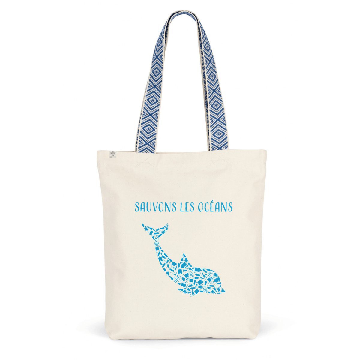Sac coton ethnique sauvons les océans dauphin