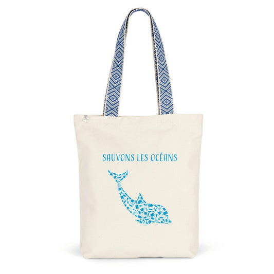 Sac coton ethnique sauvons les océans dauphin