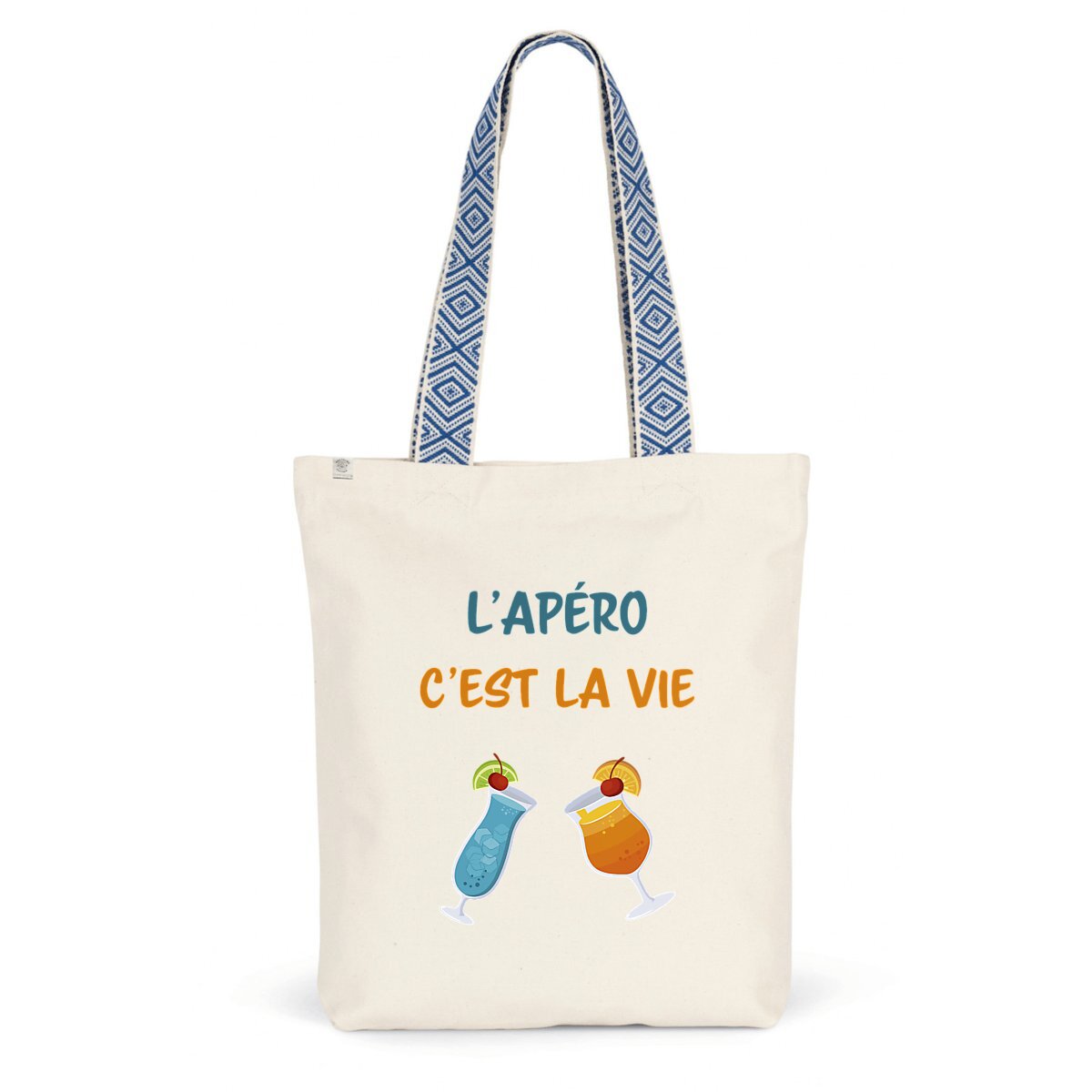 Sac coton ethnique l'apéro c'est la vie