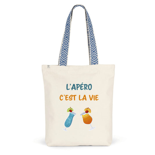 Sac coton ethnique l'apéro c'est la vie