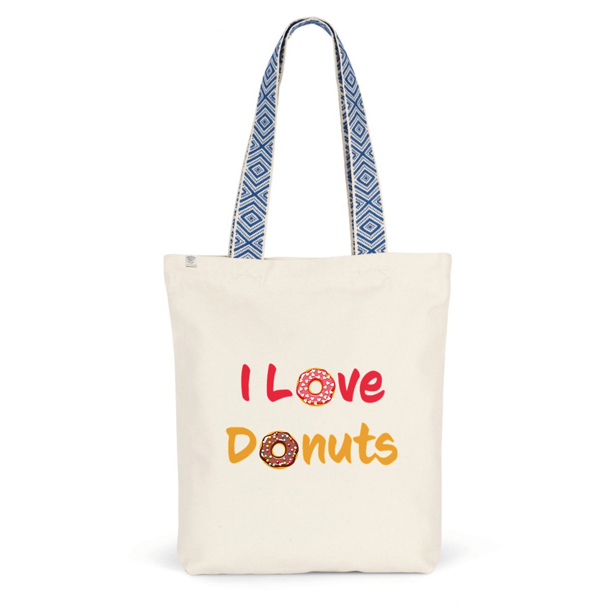 Sac coton ethnique I love donuts