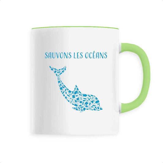 Mug céramique sauvons les océans dauphin