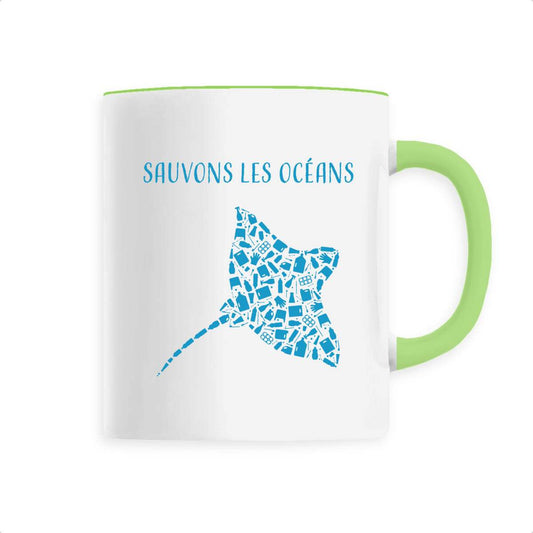 Mug céramique sauvons les océans manta