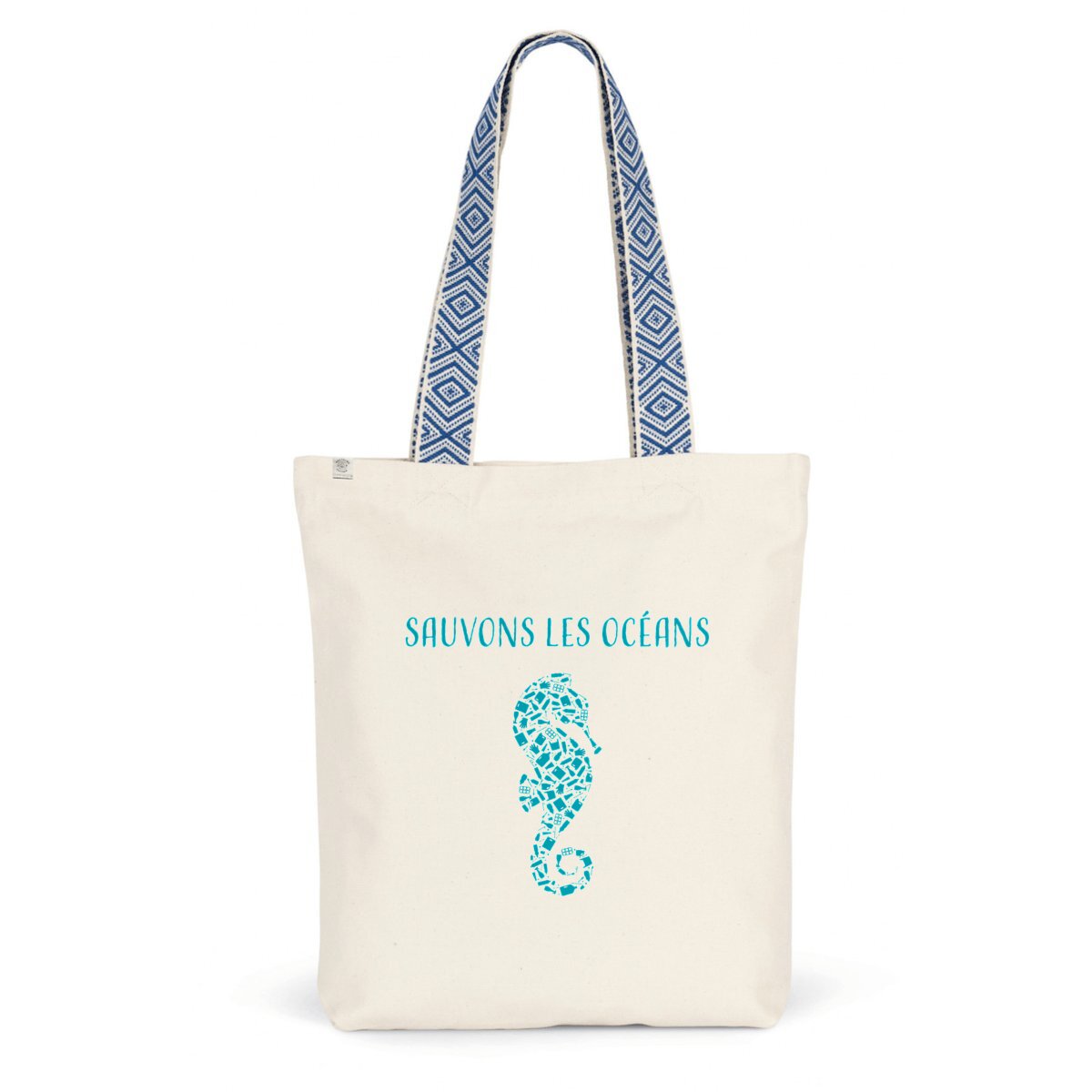 Sac coton ethnique sauvons les océans hippocampe