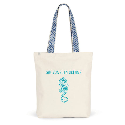 Sac coton ethnique sauvons les océans hippocampe