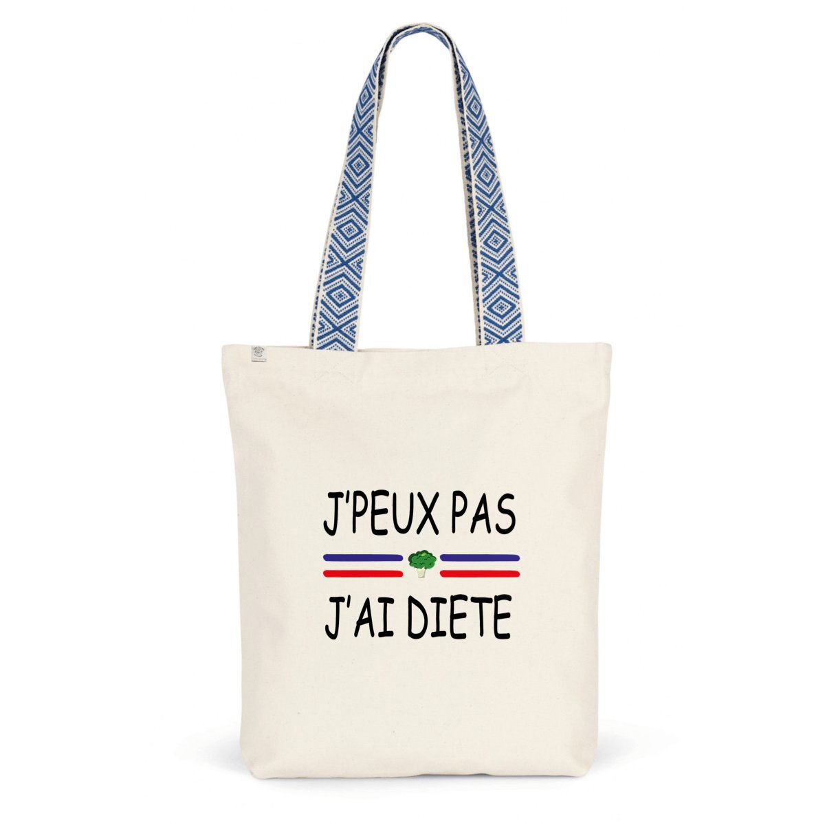 Sac coton ethnique j'peux pas j'ai diète