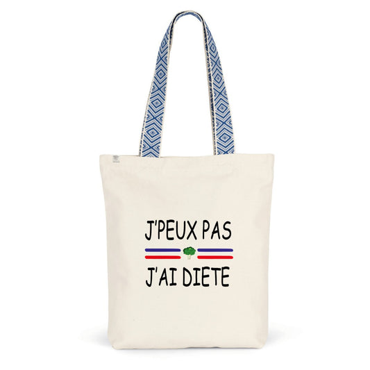 Sac coton ethnique j'peux pas j'ai diète