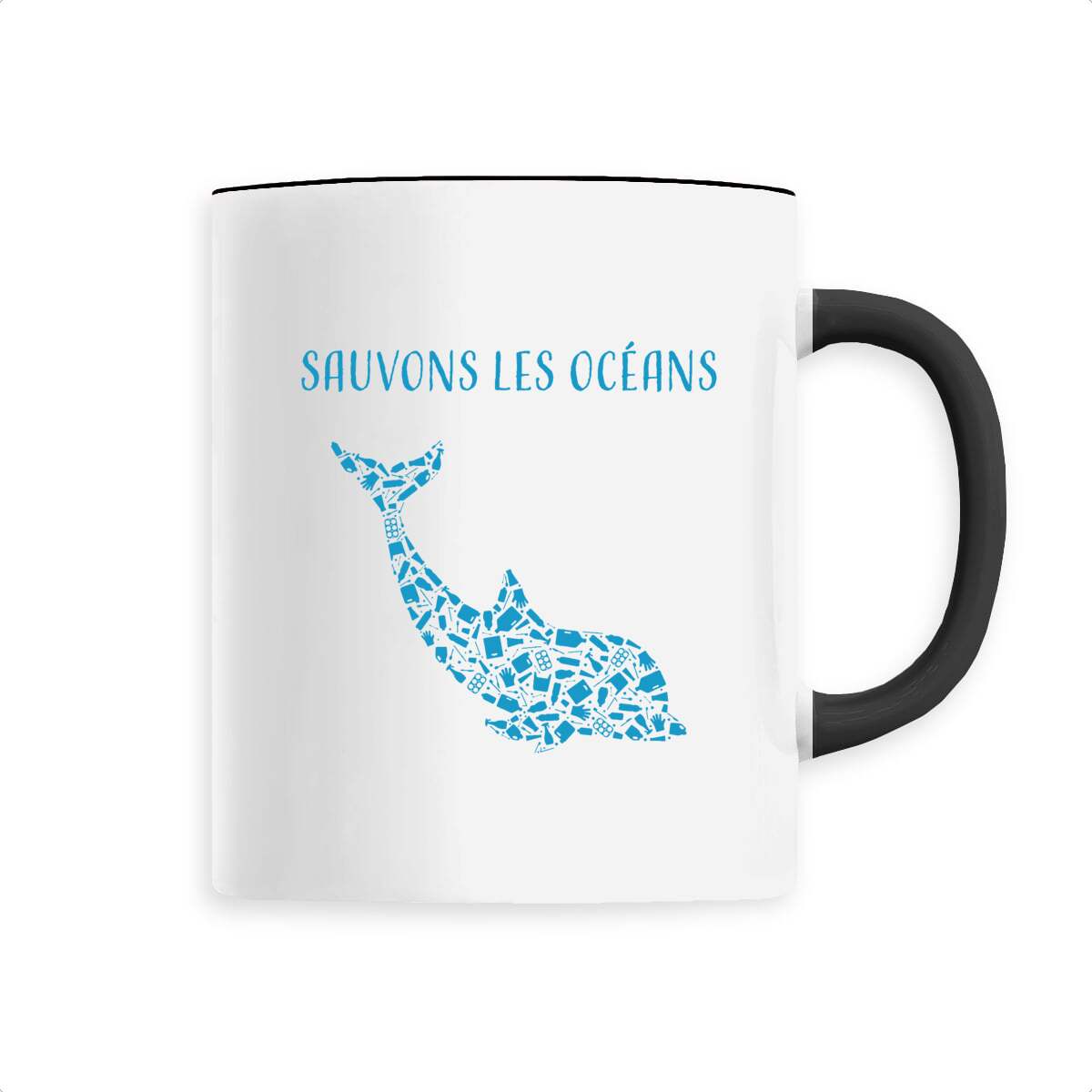 Mug céramique sauvons les océans dauphin