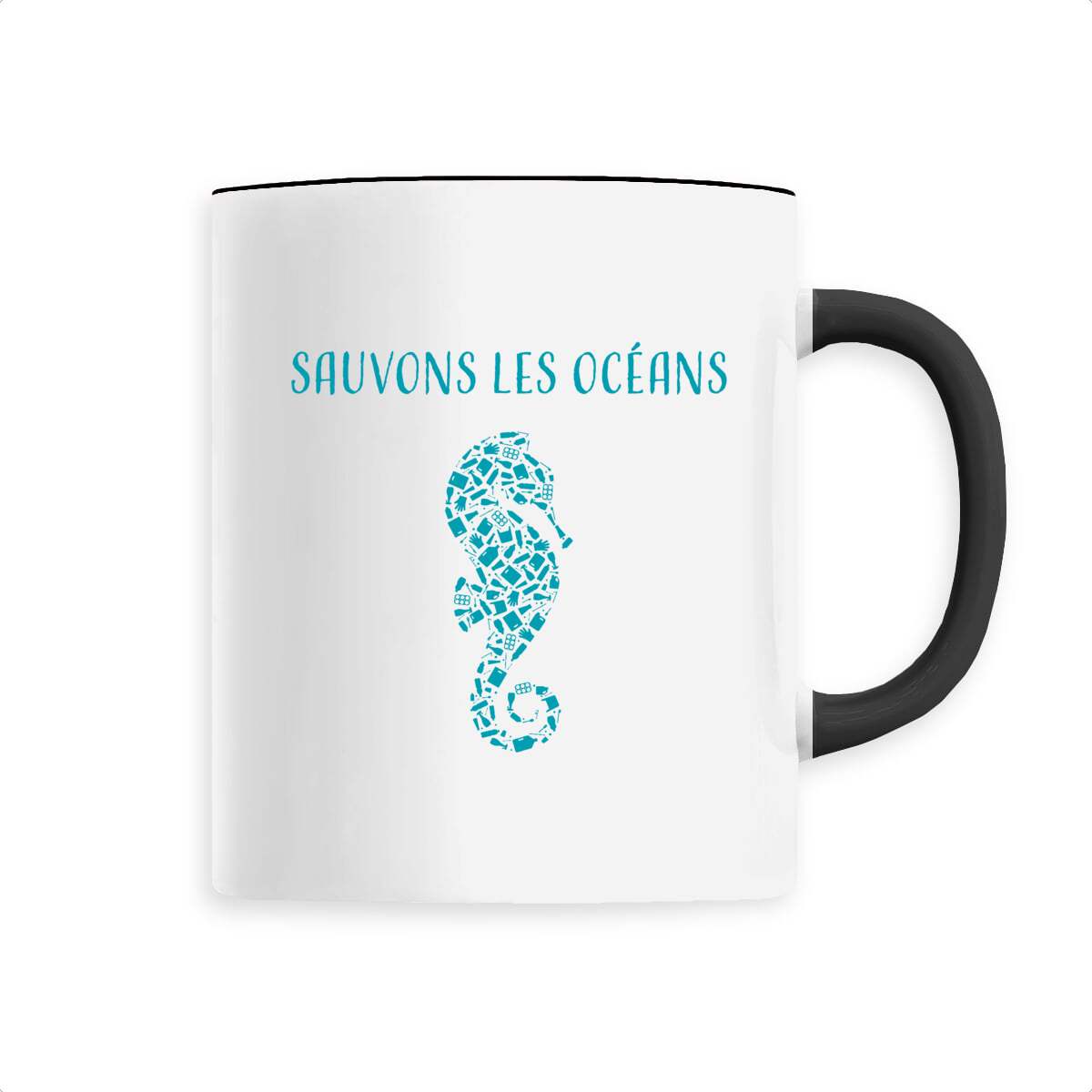 Mug céramique sauvons les océans hippocampe