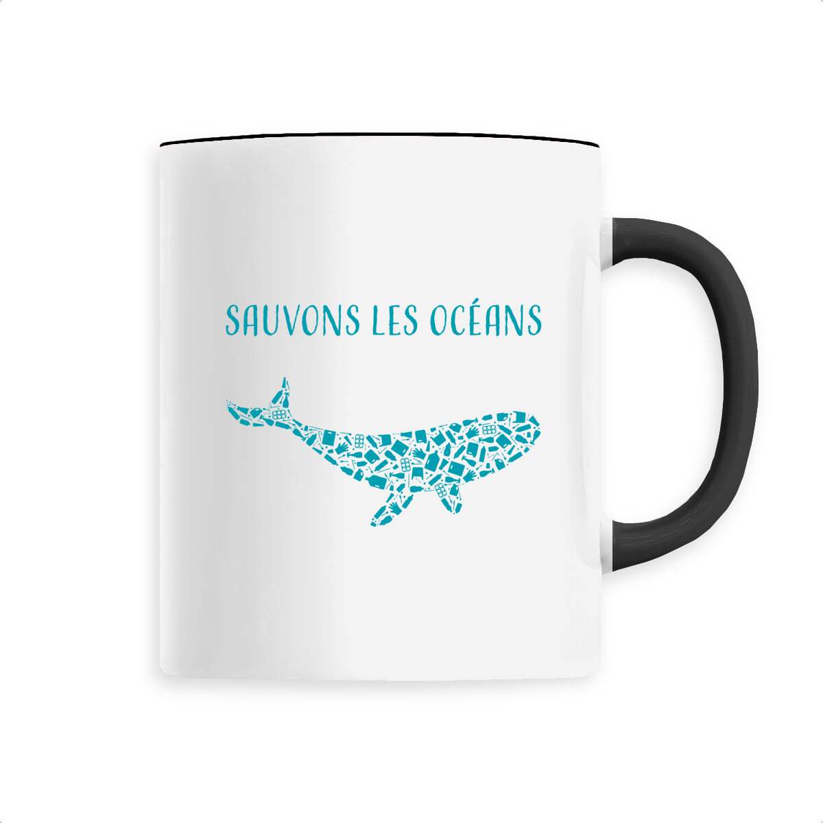 Mug céramique sauvons les océans baleine