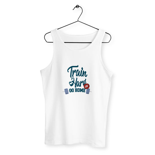 Débardeur homme train hard or go home bleu