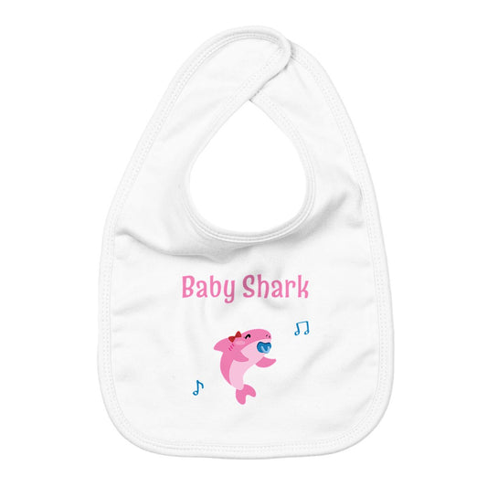 Bavoir baby shark rose