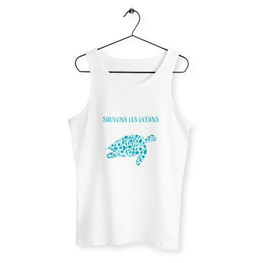 Débardeur homme sauvons les océans tortue