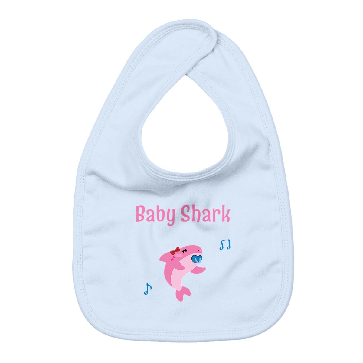 Bavoir baby shark rose