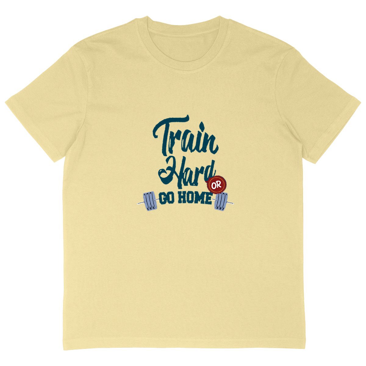 T-shirt oversize homme train hard or go home bleu