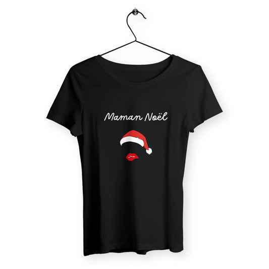 T-shirt femme maman Noël blanc