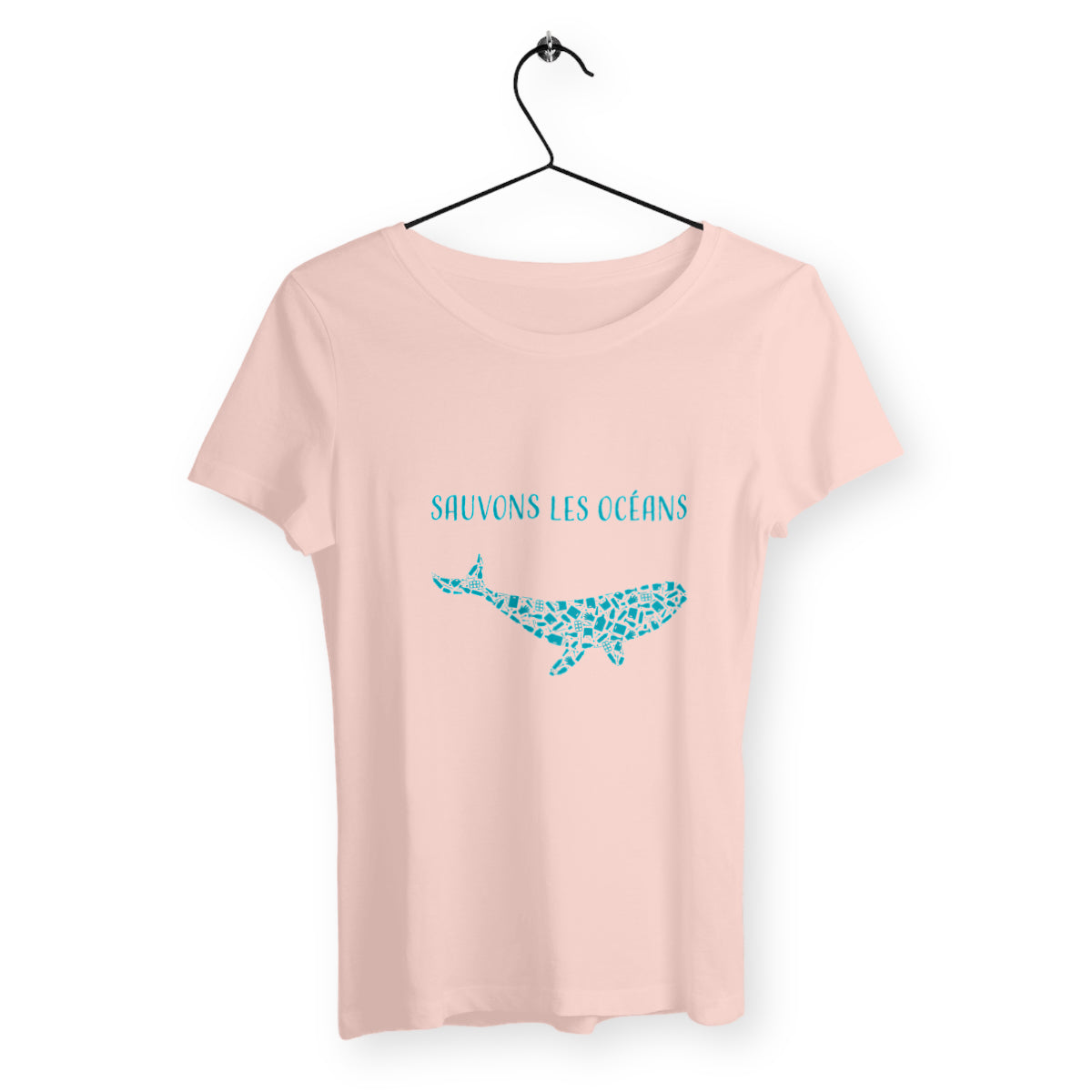 T-shirt femme sauvons les océans baleine