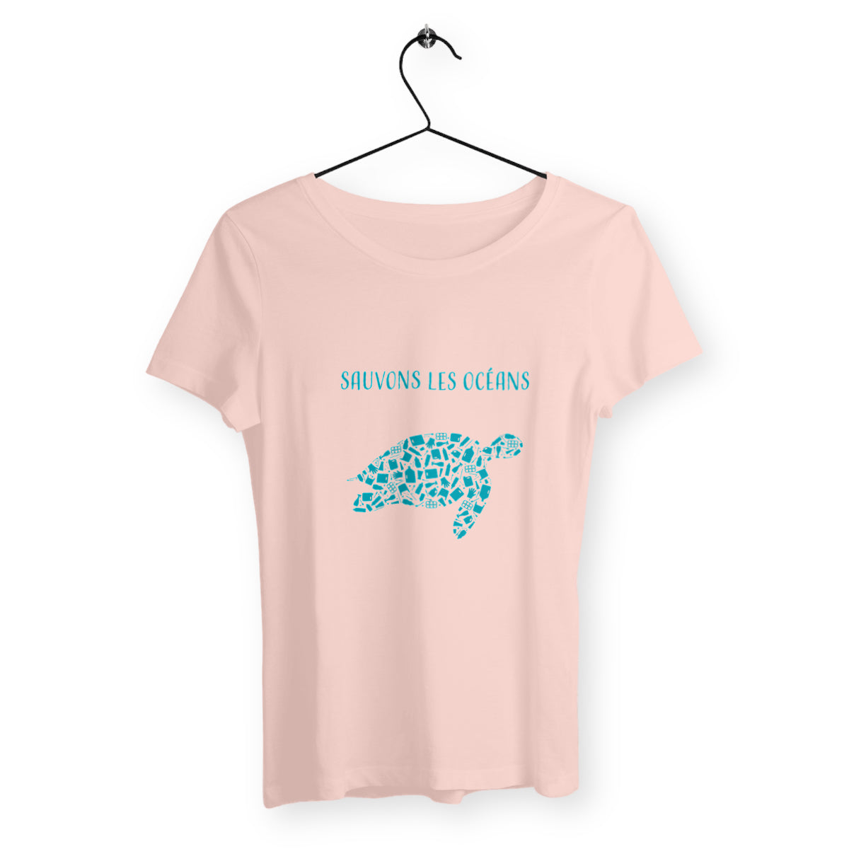 T-shirt femme sauvons les océans tortue