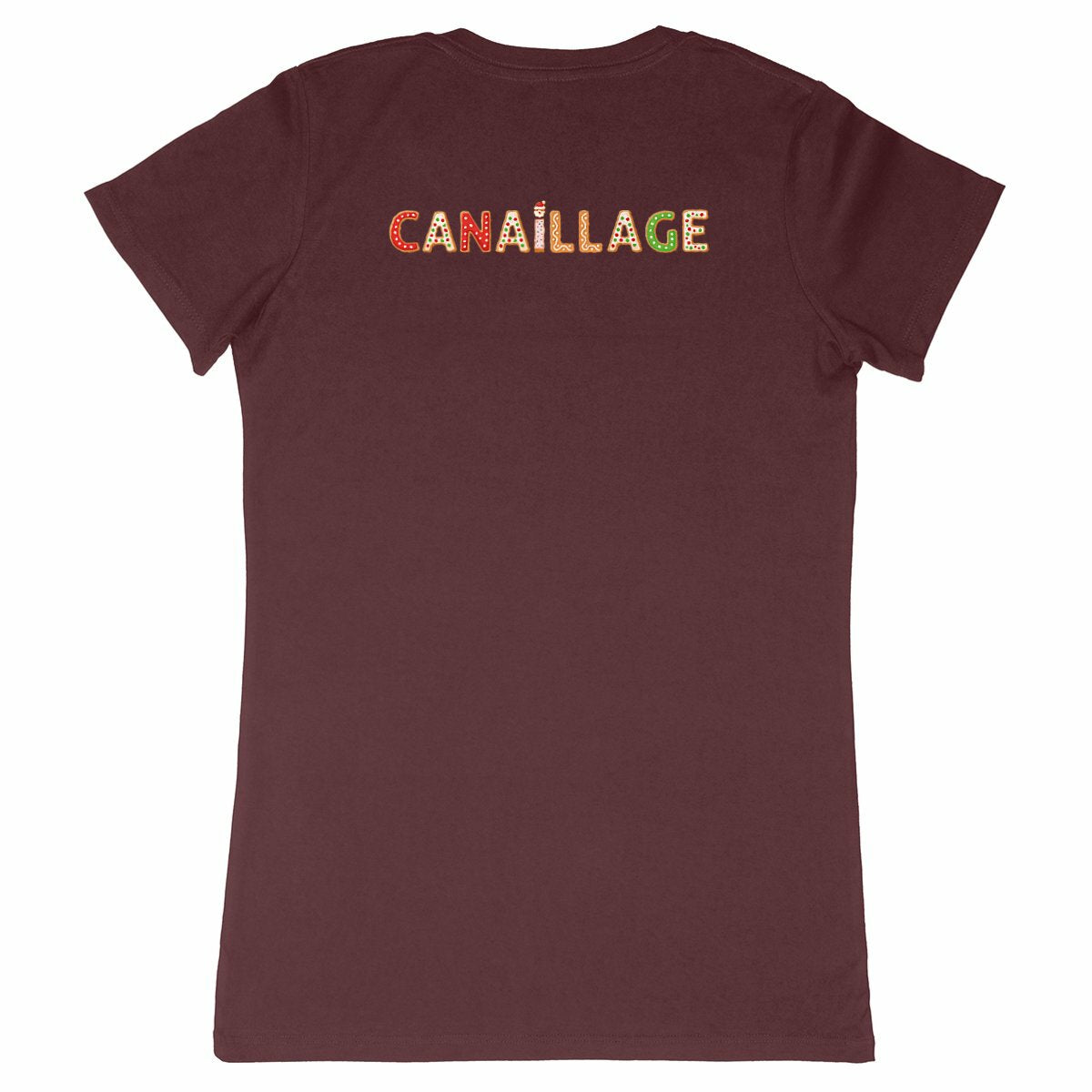 T-shirt femme canaillage Noël - dos_bordeaux