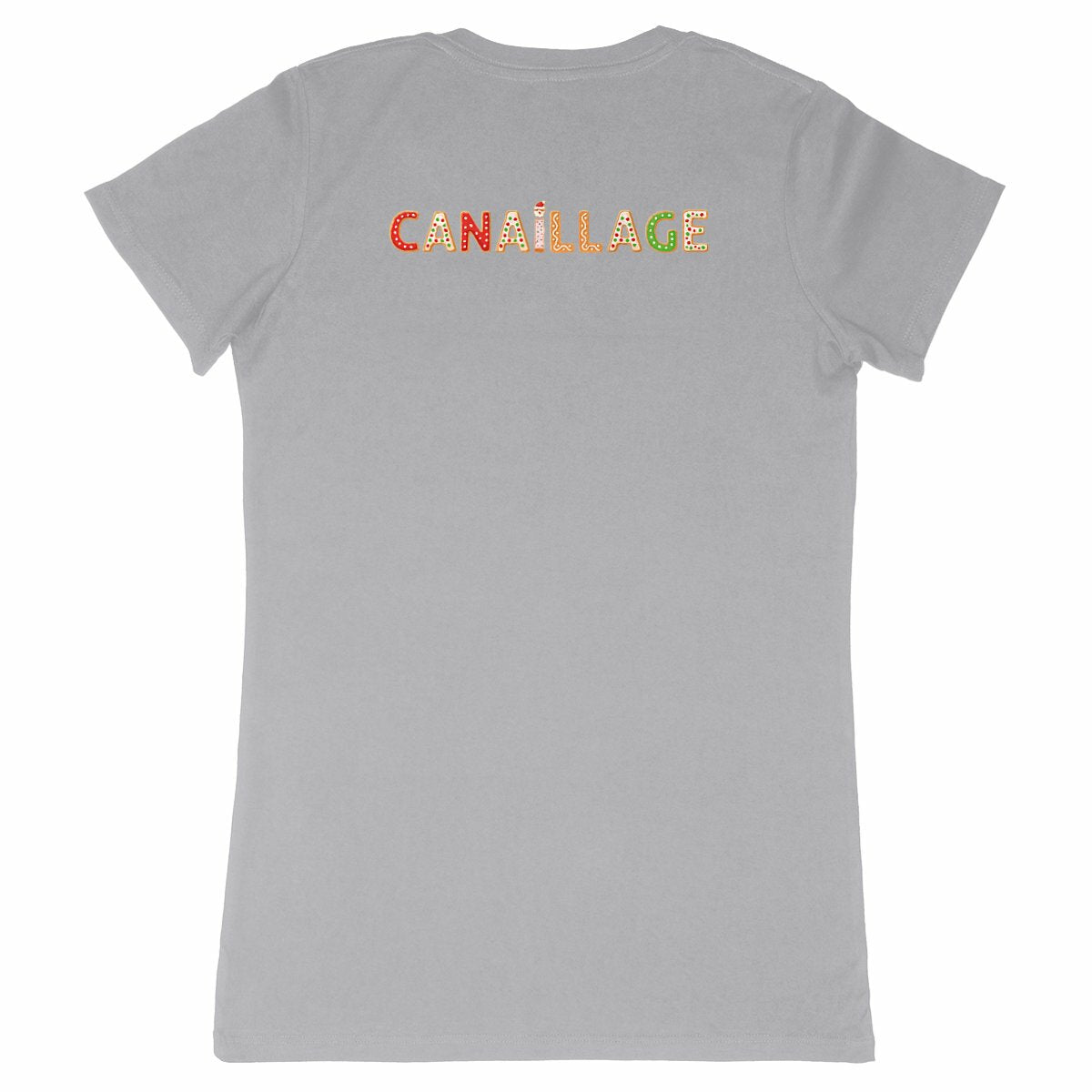 T-shirt femme canaillage Noël - dos_gris