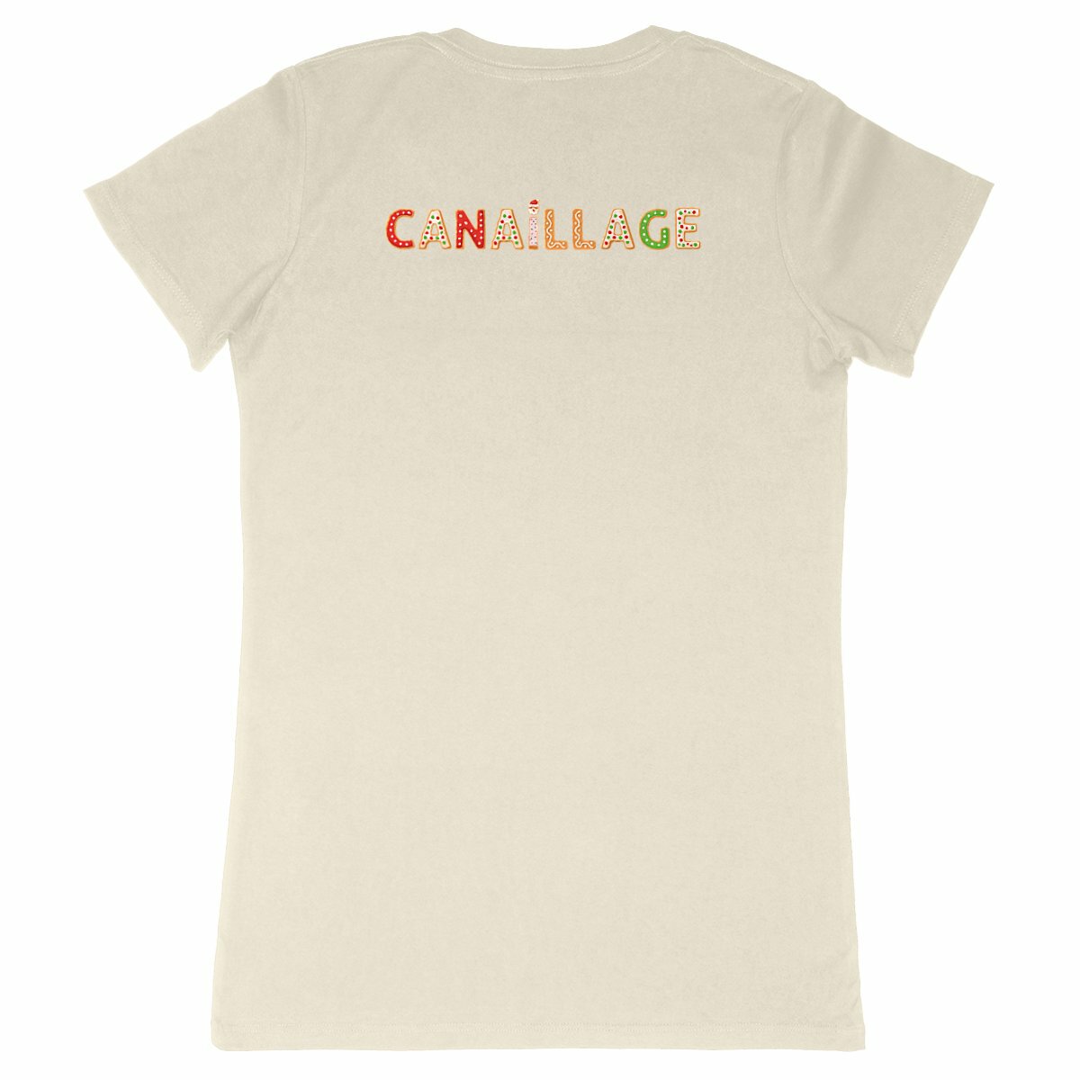 T-shirt femme canaillage Noël - dos_naturel