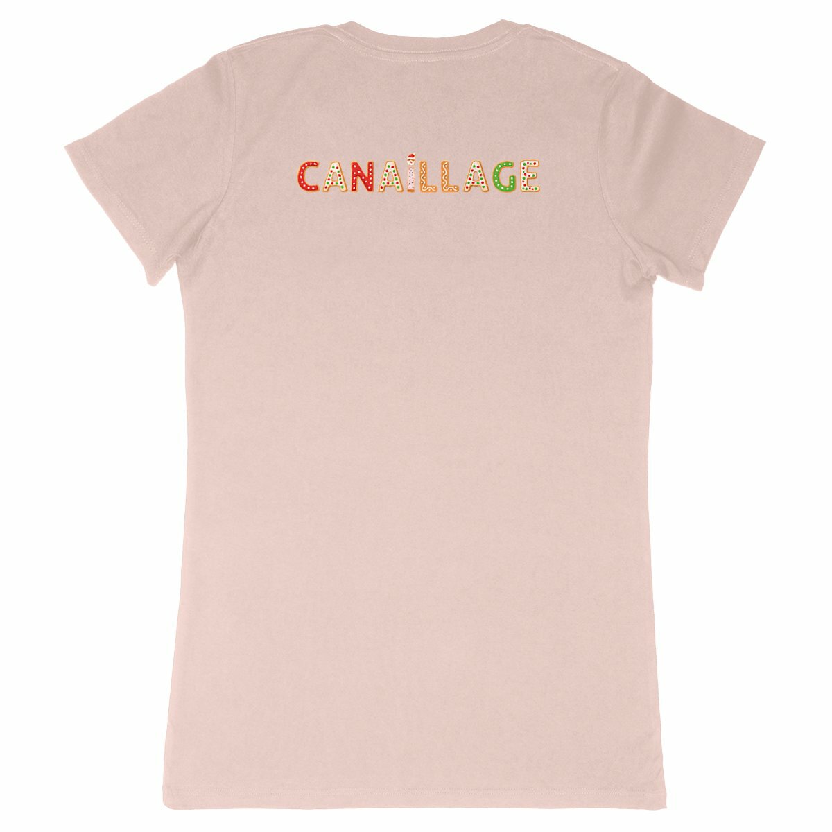T-shirt femme canaillage Noël - dos_rose