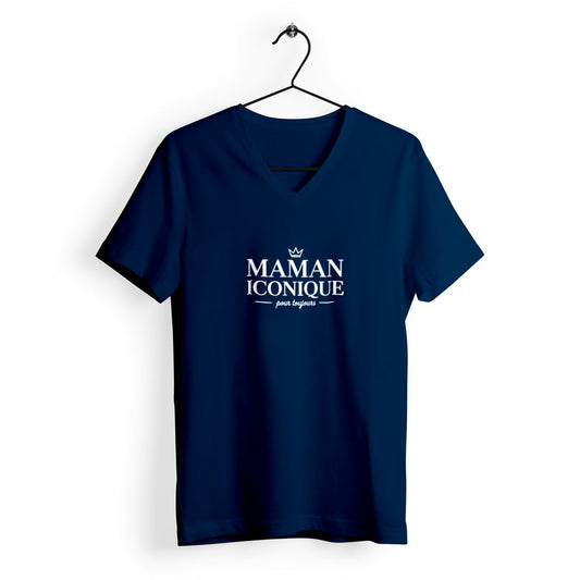 T-shirt femme col V Maman iconique - face_0