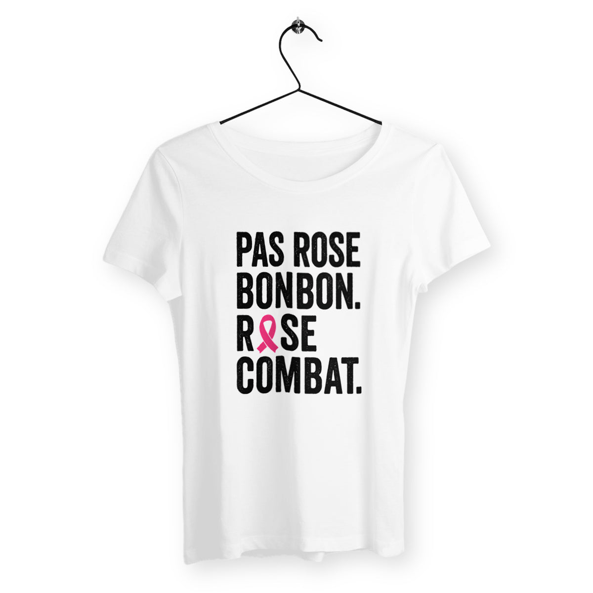 T-shirt femme Rose combat - face_blanc
