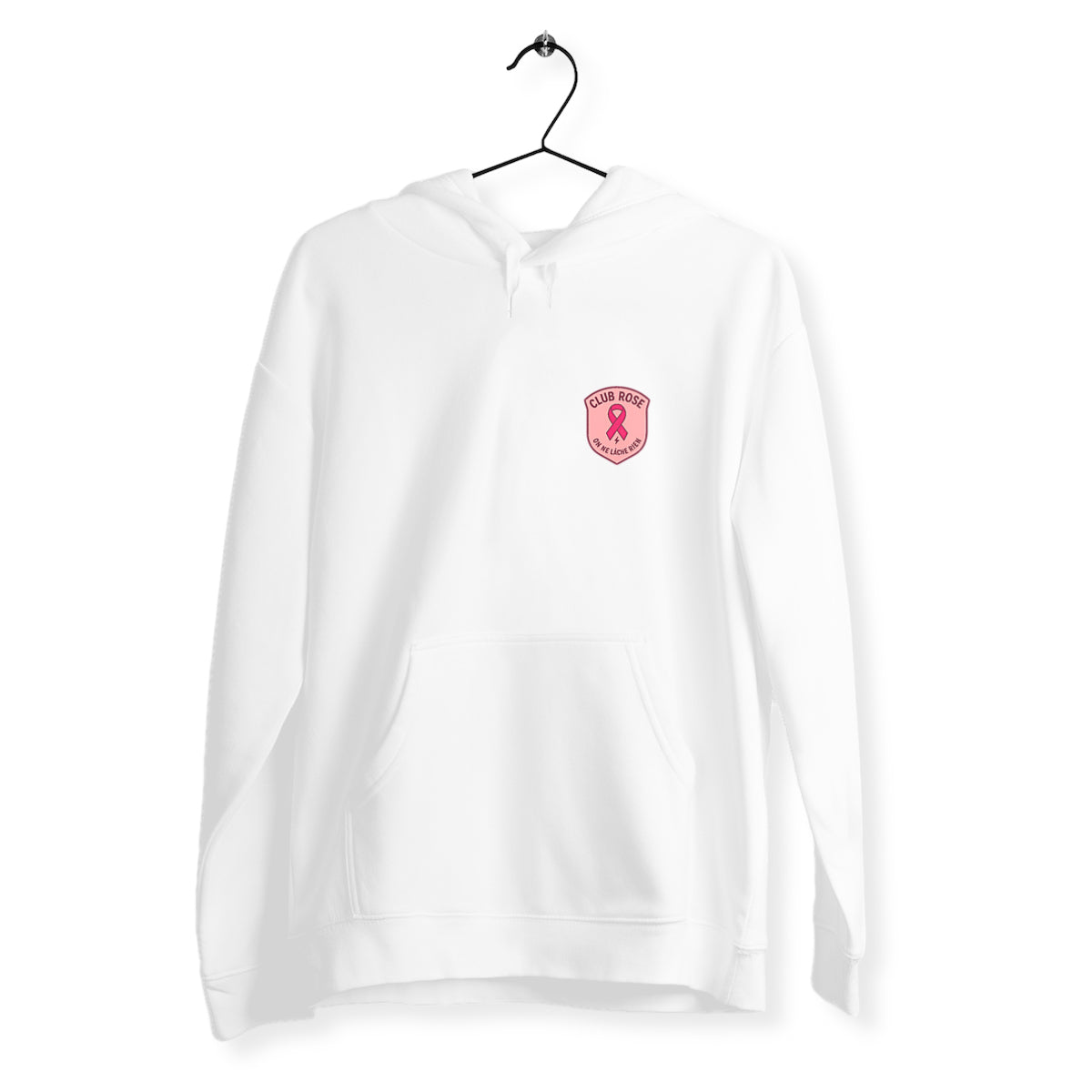 Sweat femme Club rose - face_blanc