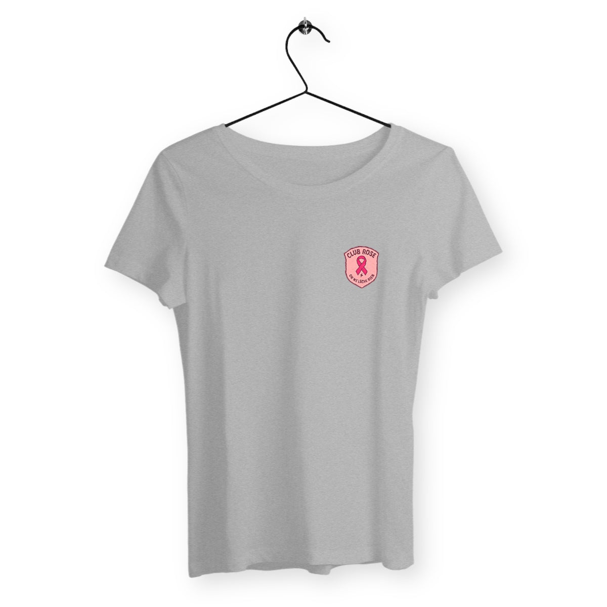 T-shirt femme Club rose - face_gris