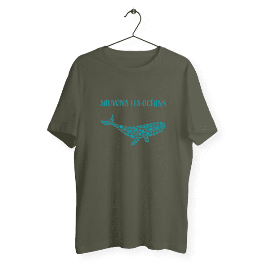 T-shirt homme sauvons les océans baleine - Canaillage