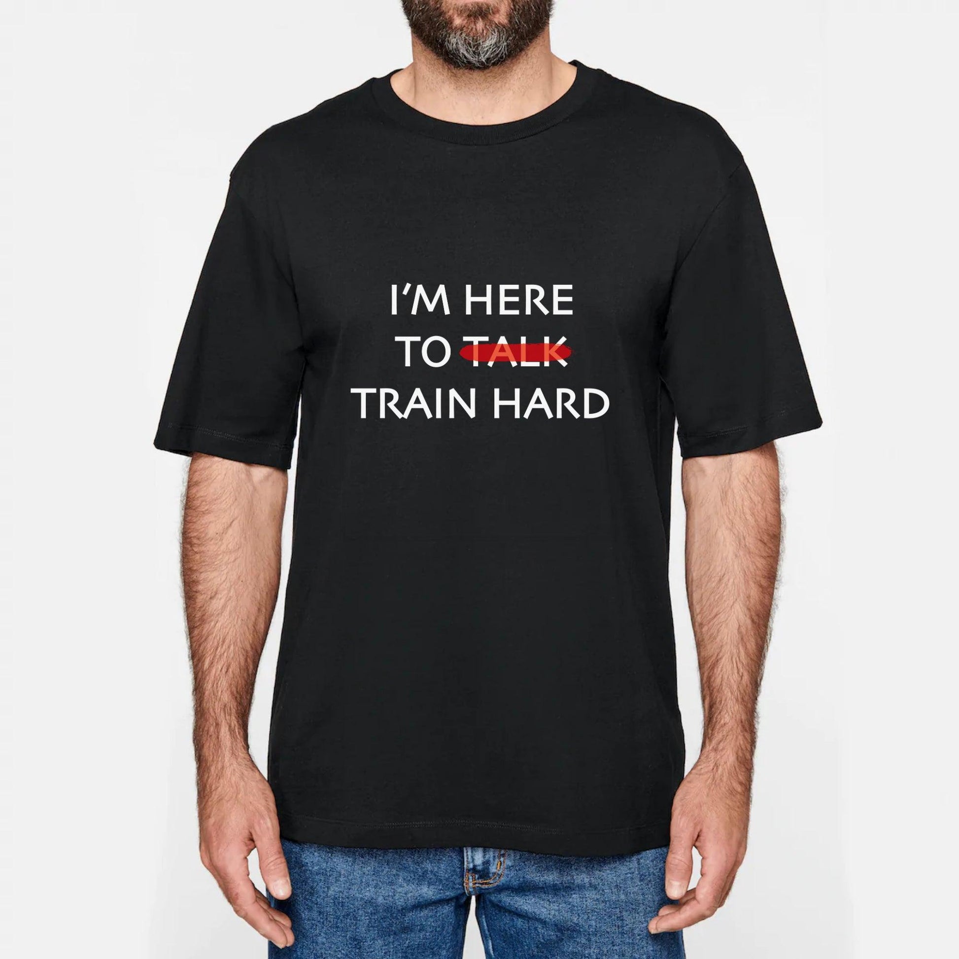 T-shirt homme oversize I'm here to train hard blanc - Canaillage