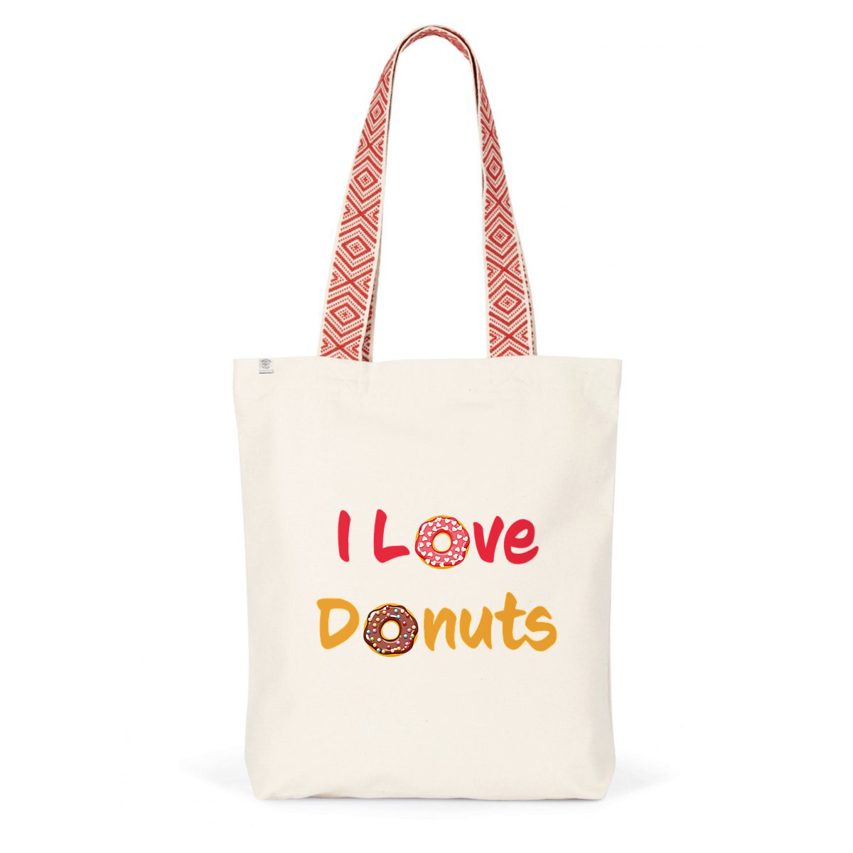 Sac coton ethnique I love donuts