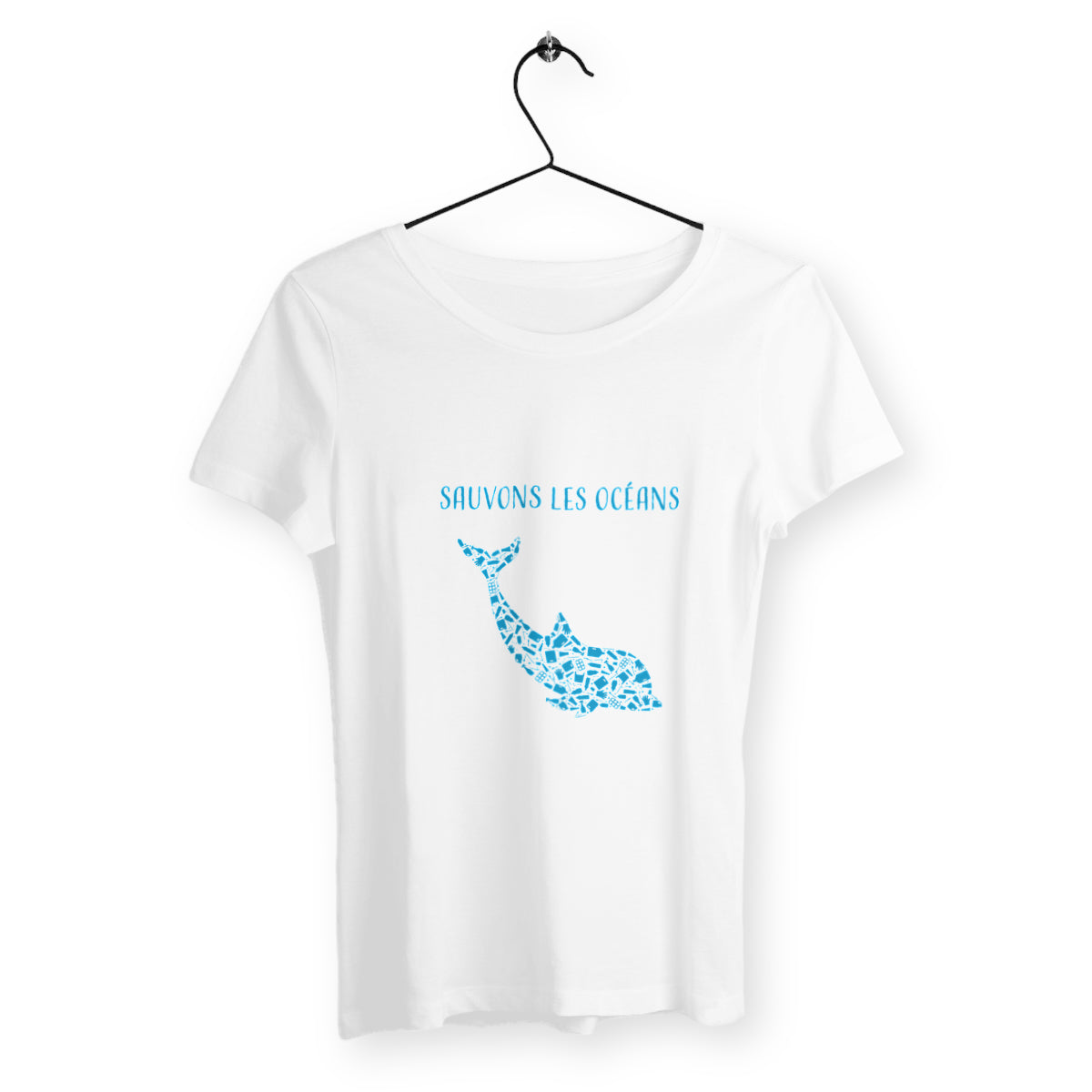 T-shirt femme sauvons les océans dauphin