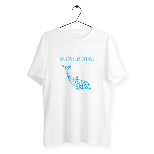 T-shirt homme sauvons les océans dauphin