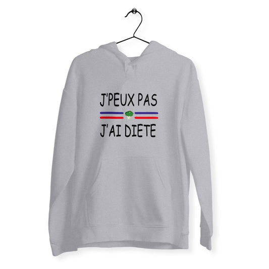 Sweat unisexe  j peux pas j ai diete
