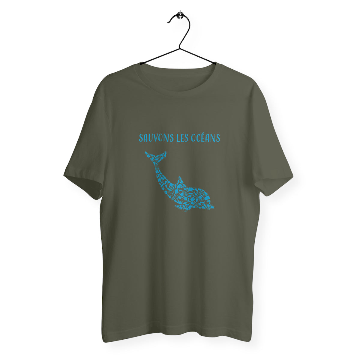 T-shirt homme sauvons les océans dauphin