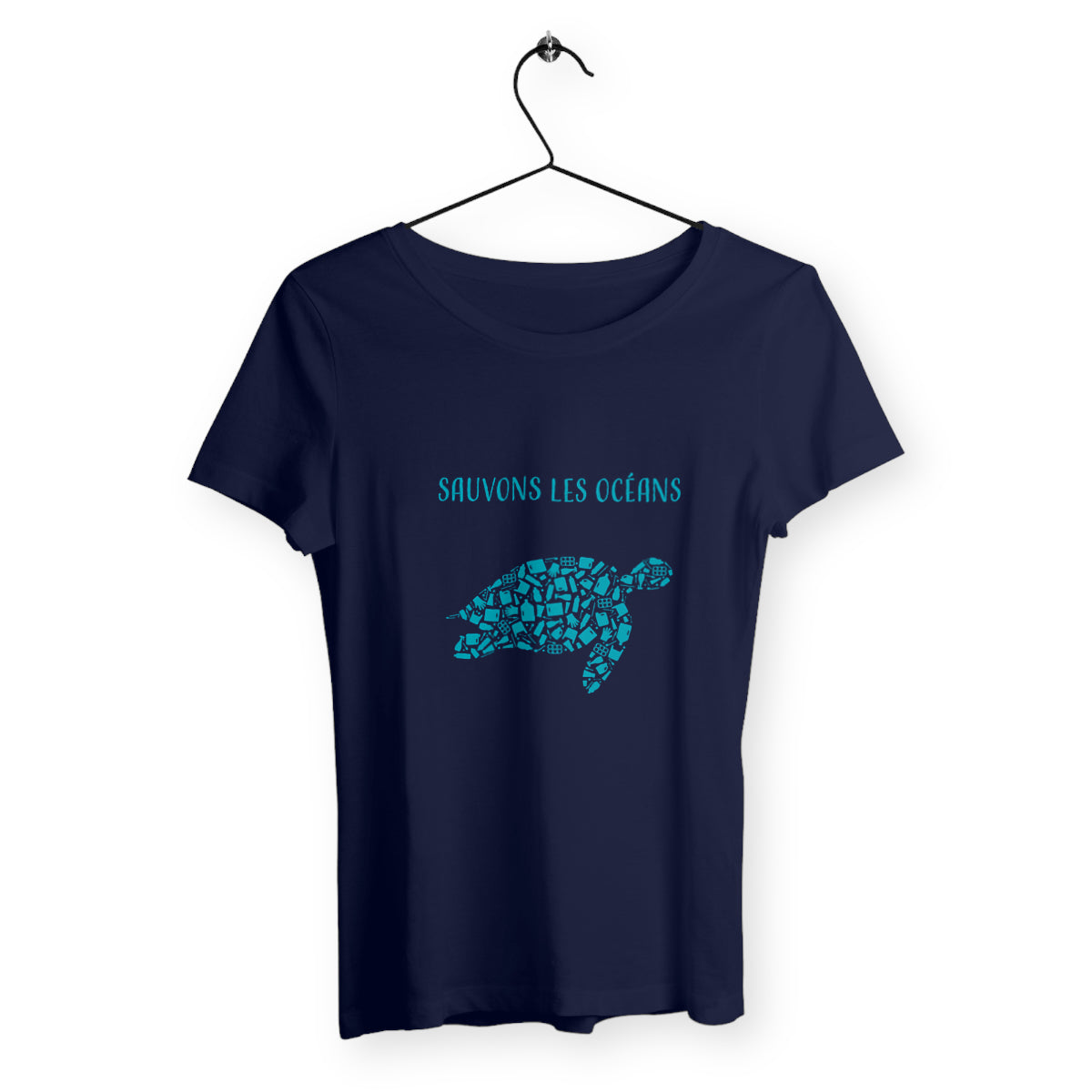 T-shirt femme sauvons les océans tortue