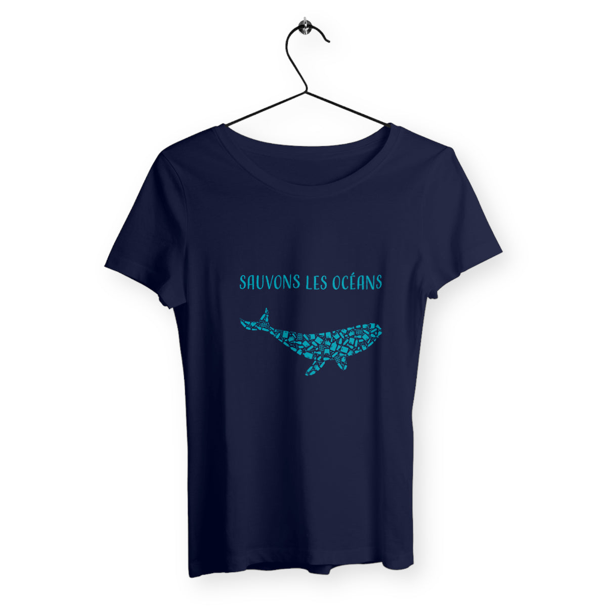 T-shirt femme sauvons les océans baleine