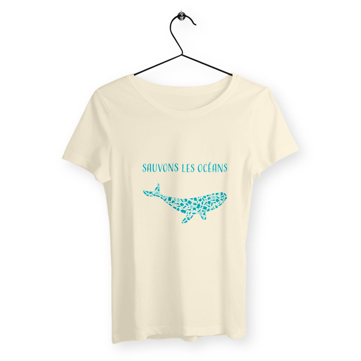 T-shirt femme sauvons les océans baleine