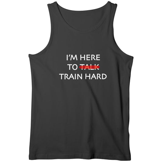 Débardeur homme i m here to train hard blanc