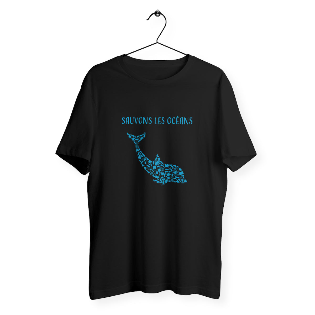 T-shirt homme sauvons les océans dauphin