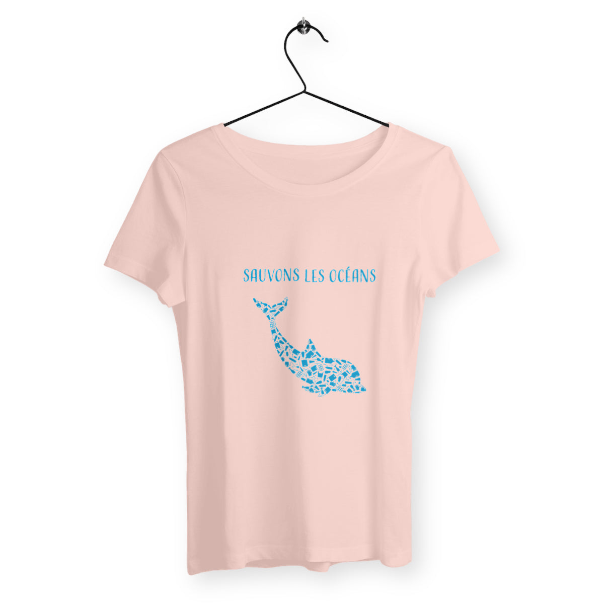 T-shirt femme sauvons les océans dauphin